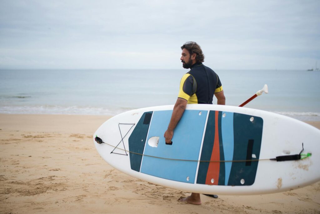 A person with a paddle board